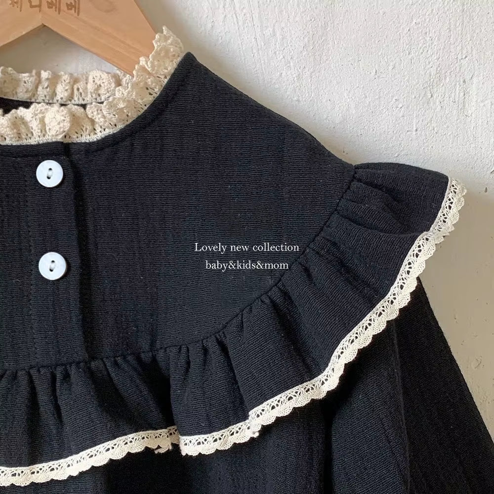 RoyalBloom – Lace Ruffle Romper for Baby Girls